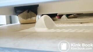 young Chinese girl quickly takes a soft thick shit
