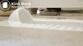 young Chinese girl quickly takes a soft thick shit