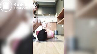 Toilet slave swallows her shit straight from ass
