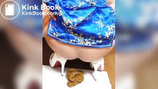 Japanese twitter Girl Chinese dress Pooping