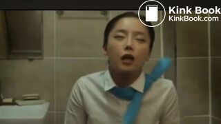 flight attendent pooping in public toilet