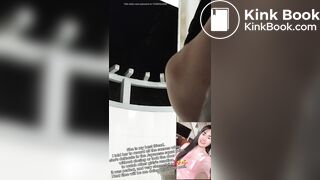 Girl's pooping without closing or locking the door