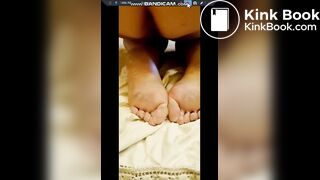 Italian milf shits on her dirty feet