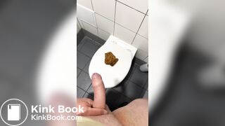 Polish girl make poop on toilet steal