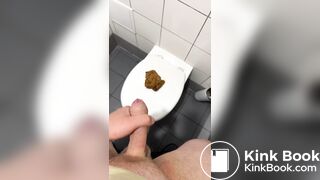 Polish girl make poop on toilet steal