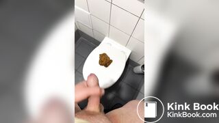 Polish girl make poop on toilet steal