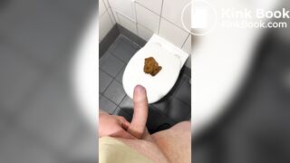 Polish girl make poop on toilet steal