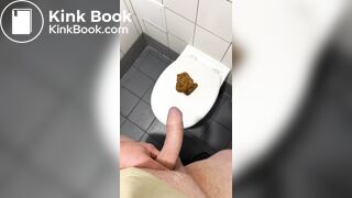 Polish girl make poop on toilet steal