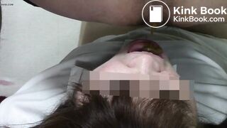Japanese girl eat scat throat