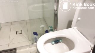 Sexy girl pooping at toilet - video 2