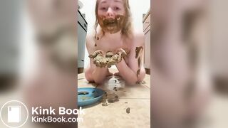Slut teen eating shit