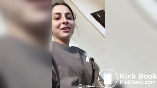 Girl pooping on the toilet with her dog