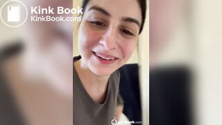 Girl pooping on the toilet with her dog