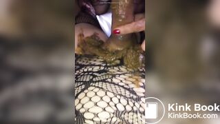 Girl sucks shitty cock