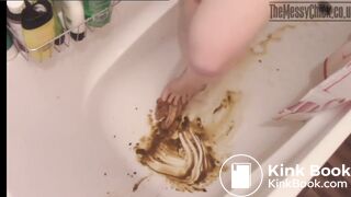 Girl poops and makes an enema