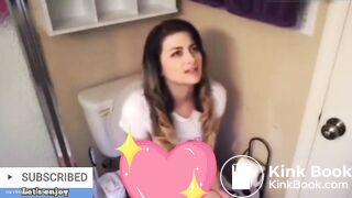 Sexy girl pooping toilet