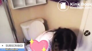 Sexy girl pooping toilet