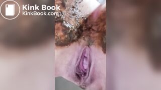 Big panty poop in white mesh panties