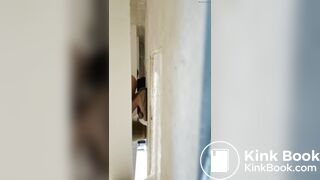 Chinese female teacher quickly takes a thick shit