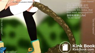 Anime girl pooping hot diarrhea animation