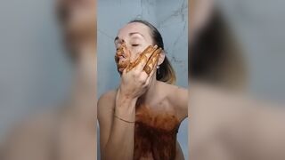 girl shitting and smearing