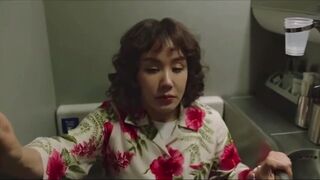 Korean girl almost didn't make it toilet