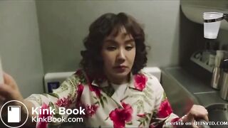Korean girl almost didn't make it toilet