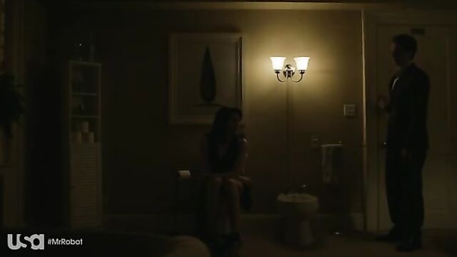 Michele Hicks on the toilet