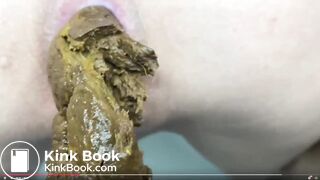 A girl poops a lot of shit and it has a lot of corn in