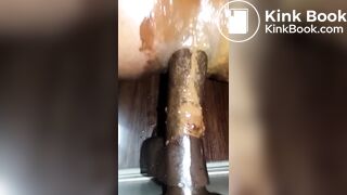 ❤️WONDERFUL EBONY WALL DILDO SCAT❤️