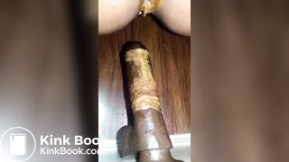 ❤️WONDERFUL EBONY WALL DILDO SCAT❤️