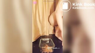 One of my favorite scat girl shitting in container - video 3