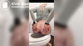 Cute blondy has to shit