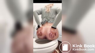 Cute blondy has to shit