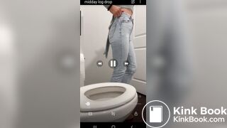 Cute blondy has to shit