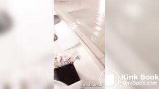Sexy Tiktoker Shiting over the Toilet