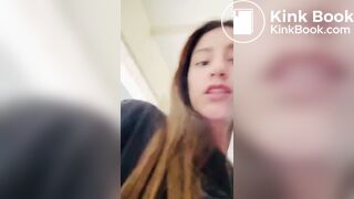 Beautiful girl records her shit falling into toilet
