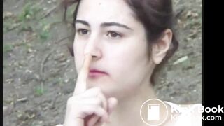 She sniffs her poop after defecation