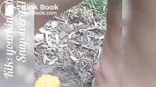 Hot girl shitting outdoors - video 18