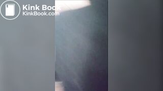 Scat Girl painting public toilet brown