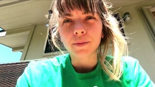 She pooped a big turd on the balcony