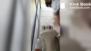 Sexy foreign girl pooping in toilet