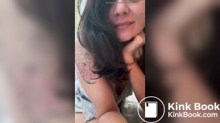 Sexy foreign girl pooping in toilet