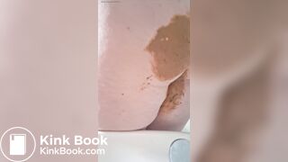 Woman playing with shit