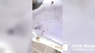 Scat Girl make public mess