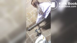 Scat Girl make public mess