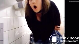 GIRL STRUGGLES TO PUSH HUGE POOP IN PUBLIC