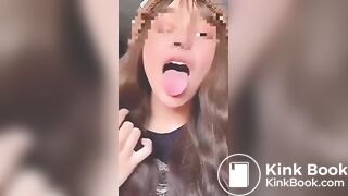 Blurred girl taste shit