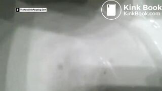 kinky freaky girl take shit over the toilet