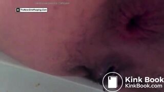 kinky freaky girl take shit over the toilet
